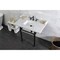 Kingston Brass 36 Carrara Marble Console Sink with Brass Legs, Marble WhiteOil Rubbed Bronze LMS3630MBSQ5 - alternate 4